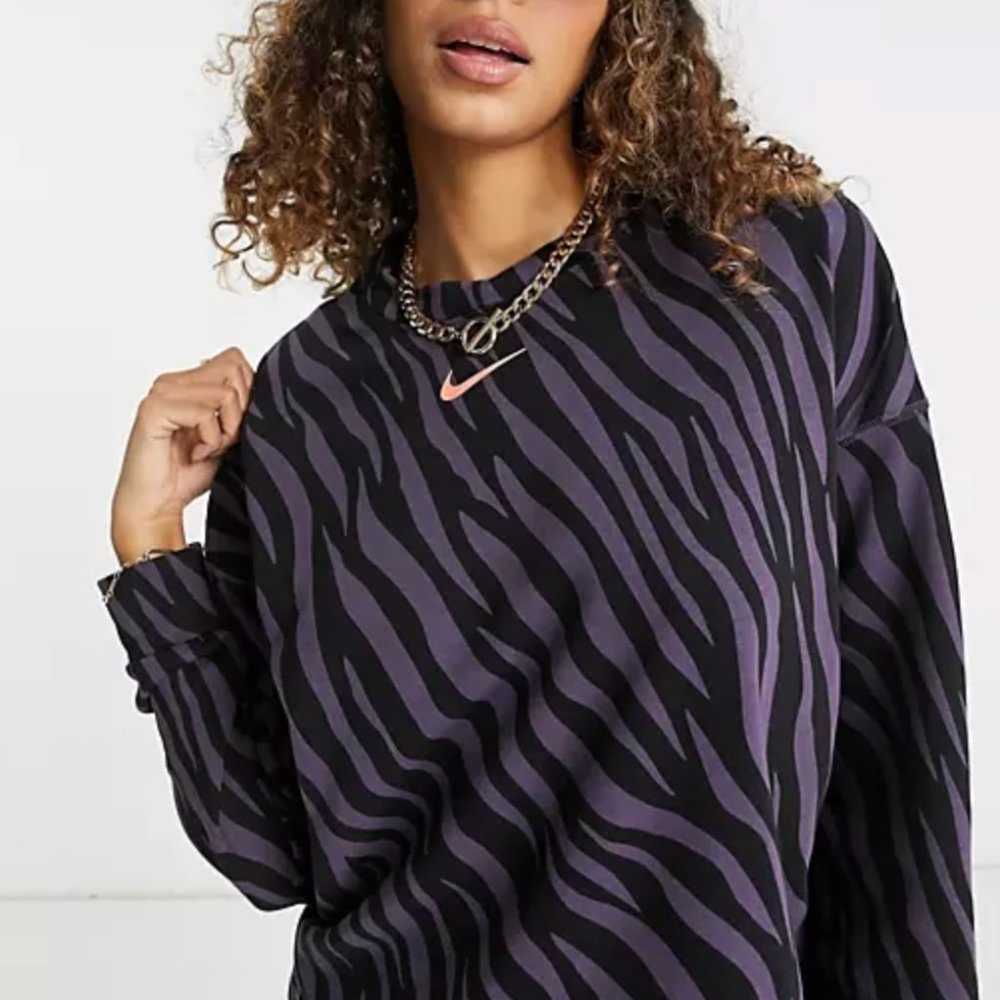 Nike Icon Clash purple zebra print sweatshirt